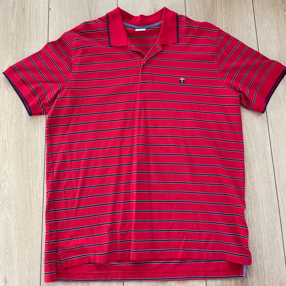 Men's Red Striped Polo Shirt